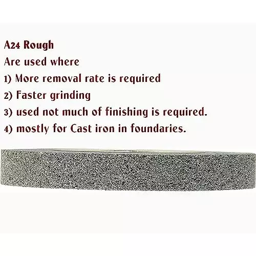 Best mecraaf-bench-grinding-wheel-8x1-a24 MECRAAF Bench Grinding Wheel Aluminum Oxide 200 mm Dia. and A24 (Rough) Grit Black, 8X1 A24