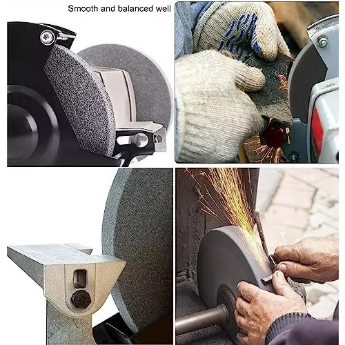 Product mecraaf-bench-grinding-wheel-8x1-a24 MECRAAF Bench Grinding Wheel Aluminum Oxide 200 mm Dia. and A24 (Rough) Grit Black, 8X1 A24