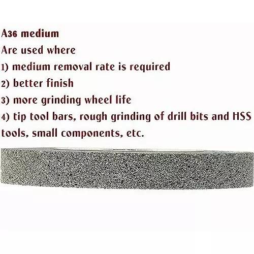 Best mecraaf-bench-grinding-wheel-8x1-a36 MECRAAF Bench Grinding Wheel Aluminum Oxide 200 mm Dia. and A36 (Medium) Grit Black, 8X1 A36