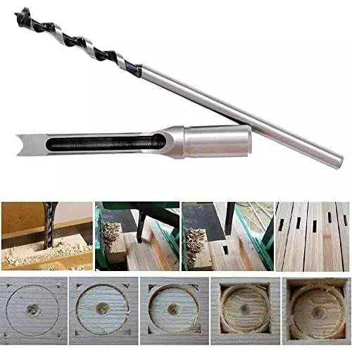 Shop dy-tools-auger-tool-mortise-drill-bit-b0f885bytq DY TOOLS Auger Tool Mortise Drill Bit High Speed Steel Spiral Flute Square Shank 12 mm Dia 90° Angle