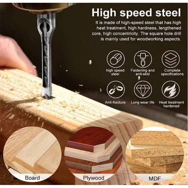 Offer dy-tools-auger-tool-mortise-drill-bit-b0f885bytq DY TOOLS Auger Tool Mortise Drill Bit High Speed Steel Spiral Flute Square Shank 12 mm Dia 90° Angle