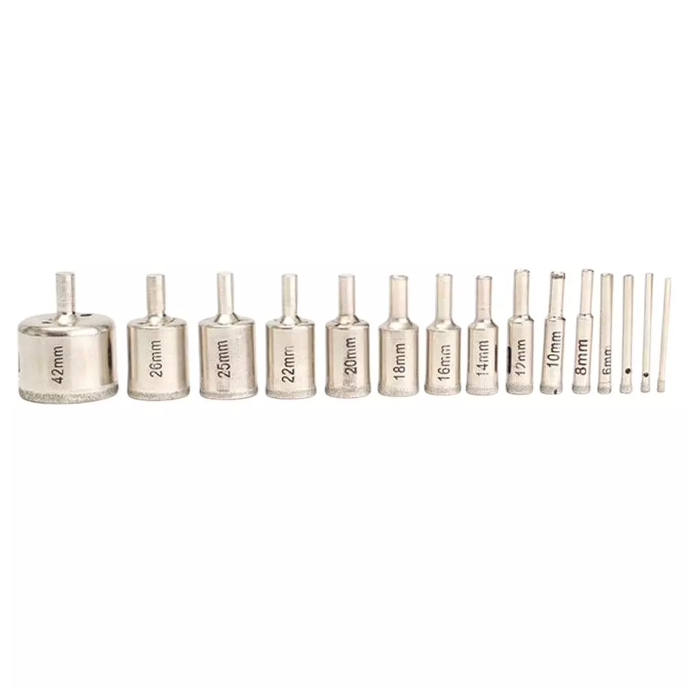 Buy metrotools-drill-bit-set-4-42-mm-steel Metrotools Diamond Hole Saw Drill Bit Set 4-42 mm Steel (Pack of 15)