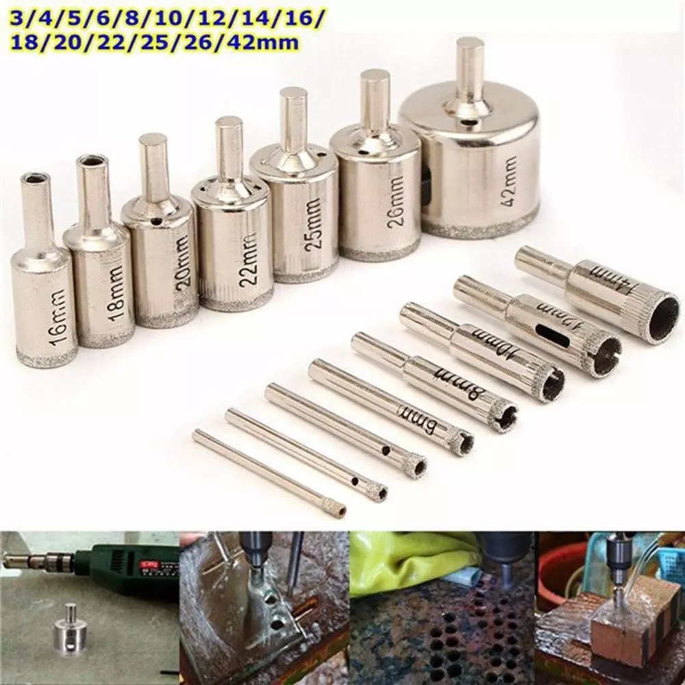Product metrotools-drill-bit-set-4-42-mm-steel Metrotools Diamond Hole Saw Drill Bit Set 4-42 mm Steel (Pack of 15)