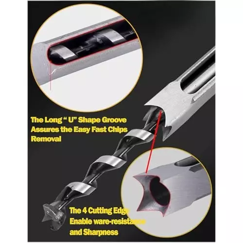 Product dy-tools-chisel-drill-set-b0f8bzg53k DY TOOLS Chisel Drill Set High Carbon Steel Round Shank 5.6 mm (Pack of 2)