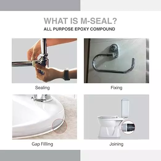 Shop m-seal-epoxy-putty-50-g-white-resin-for-metal-porcelain-marble-wood-and-glass-pack-of-400 M-Seal Sanitary White Epoxy Putty 50 g White Resin for Metal, Porcelain, Marble, Wood, And Glass (Pack of 400)