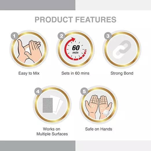 Product m-seal-epoxy-putty-50-g-white-resin-for-metal-porcelain-marble-wood-and-glass-pack-of-400 M-Seal Sanitary White Epoxy Putty 50 g White Resin for Metal, Porcelain, Marble, Wood, And Glass (Pack of 400)