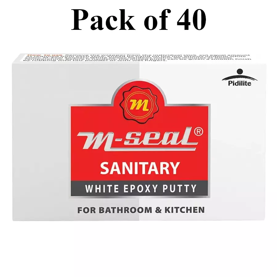 Buy m-seal-epoxy-putty-200-g-white-resin-for-metal-porcelain-marble-wood-and-glass-pack-of-40 M-Seal Sanitary White Epoxy Putty 200 g White Resin for Metal, Porcelain, Marble, Wood, And Glass (Pack of 40)