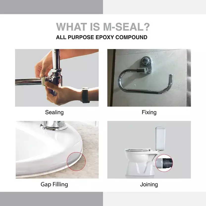 Shop m-seal-epoxy-putty-200-g-white-resin-for-metal-porcelain-marble-wood-and-glass-pack-of-40 M-Seal Sanitary White Epoxy Putty 200 g White Resin for Metal, Porcelain, Marble, Wood, And Glass (Pack of 40)