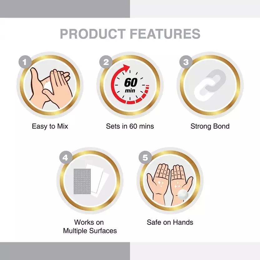 Product m-seal-epoxy-putty-200-g-white-resin-for-metal-porcelain-marble-wood-and-glass-pack-of-40 M-Seal Sanitary White Epoxy Putty 200 g White Resin for Metal, Porcelain, Marble, Wood, And Glass (Pack of 40)