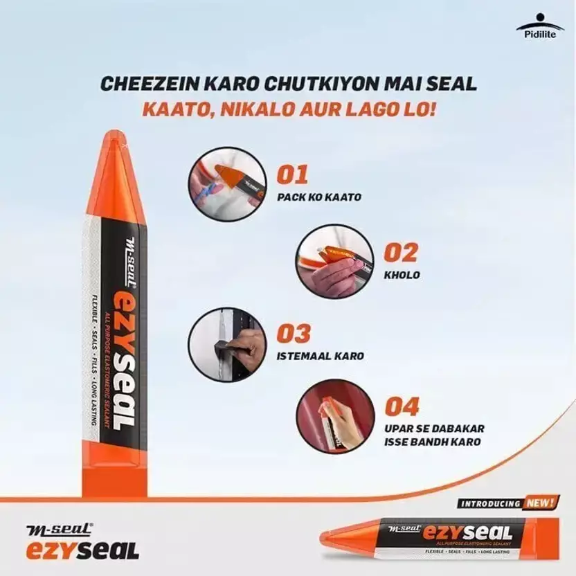Best ezyseal-elastomeric-sealant-40-g-sausage-for-sealing-cracks-holes-and-gaps-pack-of-120 M-Seal Ezyseal Elastomeric Sealant 40 g Sausage for Sealing Cracks, Holes and Gaps (Pack of 120)