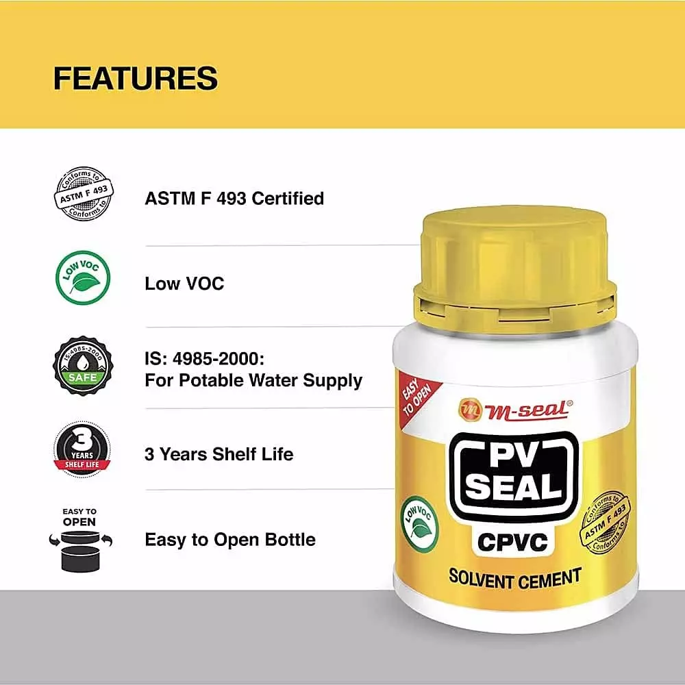 Shop m-seal-pv-seal-cpvc-solvent-cement-50-ml-coex-pack-for-cpvc-pipes-and-fittings-pack-of-96 M-Seal PV Seal CPVC Solvent Cement 50 ml Coex Pack for CPVC Pipes and Fittings (Pack of 96)