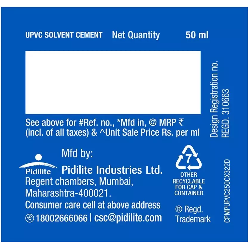 Best m-seal-pv-seal-upvc-high-pressure-blue-solvent-cement-50-ml-coex-pack-for-upvc-pipes-and-fittings-pack-of-96 M-Seal PV Seal UPVC High Pressure Blue Solvent Cement 50 ml Coex Pack for UPVC Pipes and Fittings (Pack of 96)