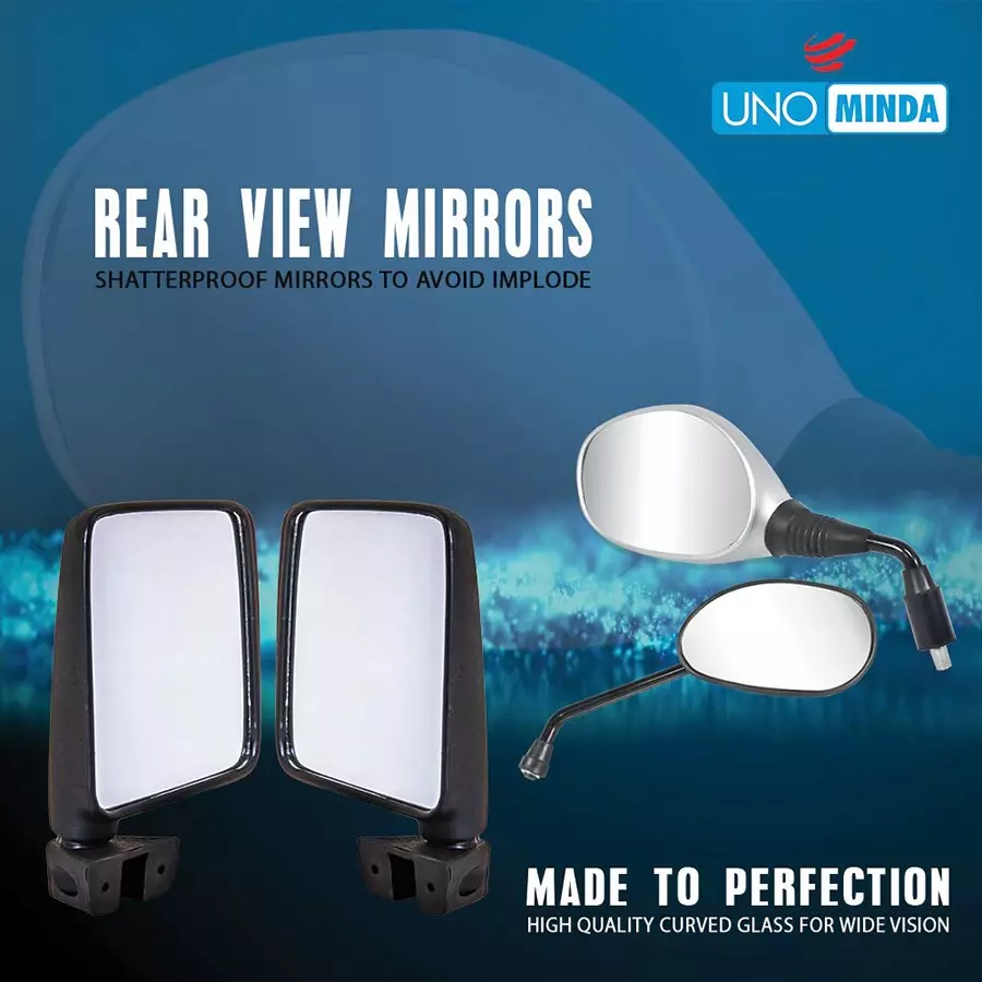 Best uno-minda-rv-5011r-cred-shatterproof-rear-view-mirror-for-hero-glamour Uno Minda Shatterproof Glass Rear View Mirror (Cb. Red) - Right Hand for Hero Glamour (RV-5011R-CRED)
