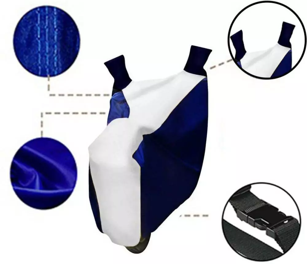 Buy auto-pearl-waterproof-two-wheeler-cover-for-yamaha-libero-white-blue Auto Pearl Waterproof Two Wheeler Cover For Yamaha Libero (White & Blue)