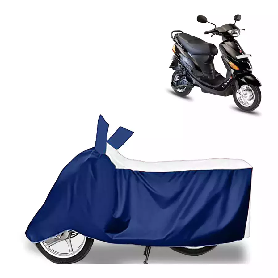 Auto Pearl Bike Cover for Hero Electric E Sprint (White & Blue) Auto Pearl Bike Cover for Hero Electric E Sprint (White & Blue)