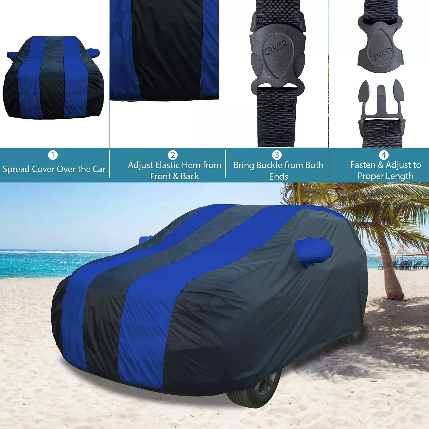 Shop allextreme-try5002-car-body-cover-compatible-with-tata-safari-storme-custom-fit-dustproof-uv-heat-resistant-indoor-outdoor-body-protection-navy-blue-blue-with-mirror Allextreme TRY5002 Car Cover Compatible with Tata Safari Storme Custom Fit  UV Heat Resistant