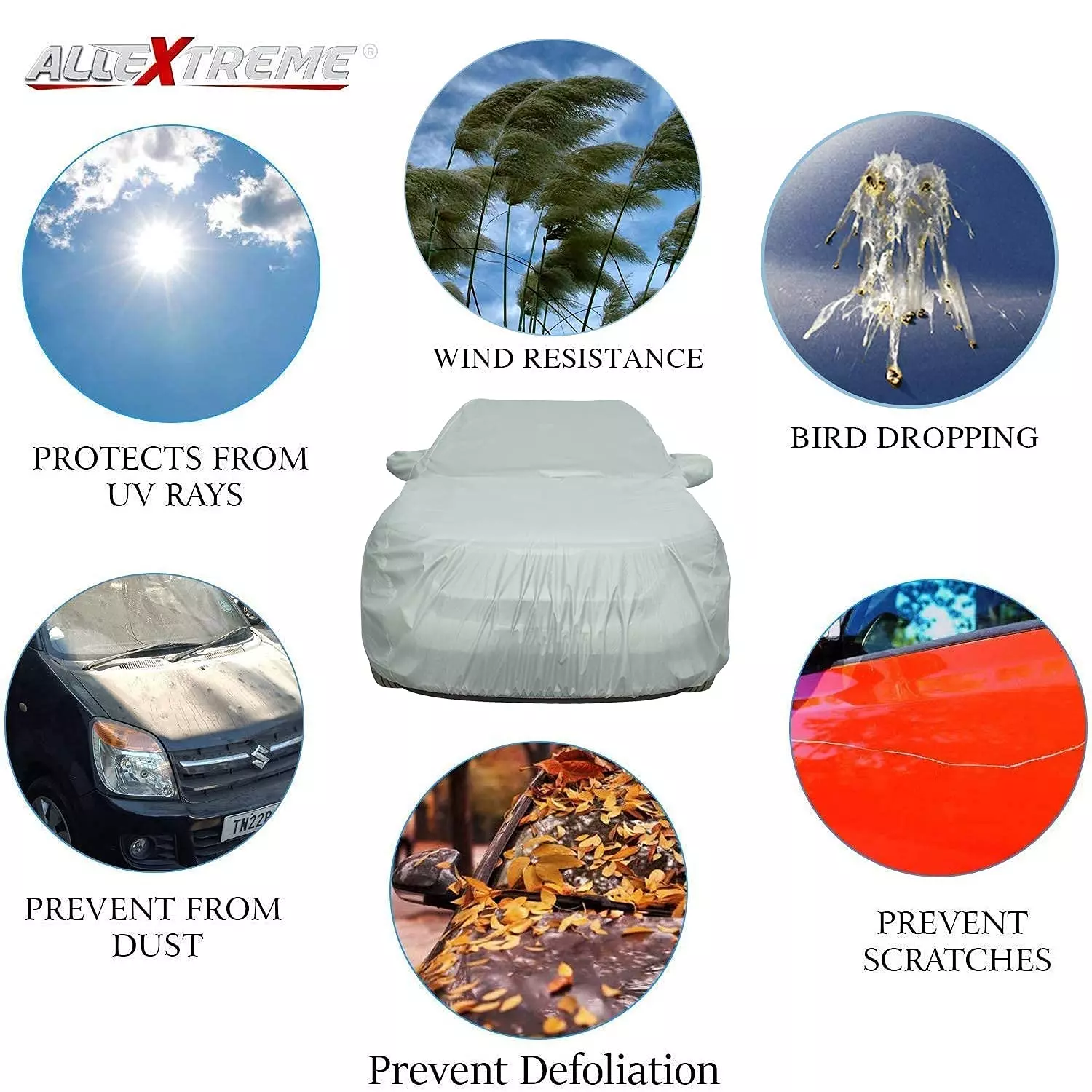 Best allextreme-ks7003-car-body-cover-compatible-with-kia-sonet-custom-fit-dustproof-uv-heat-resistant-indoor-outdoor-body-protection-silver-with-mirror Allextreme KS7003 Car Cover Compatible with Kia Sonet Custom Fit  UV Heat Resistant