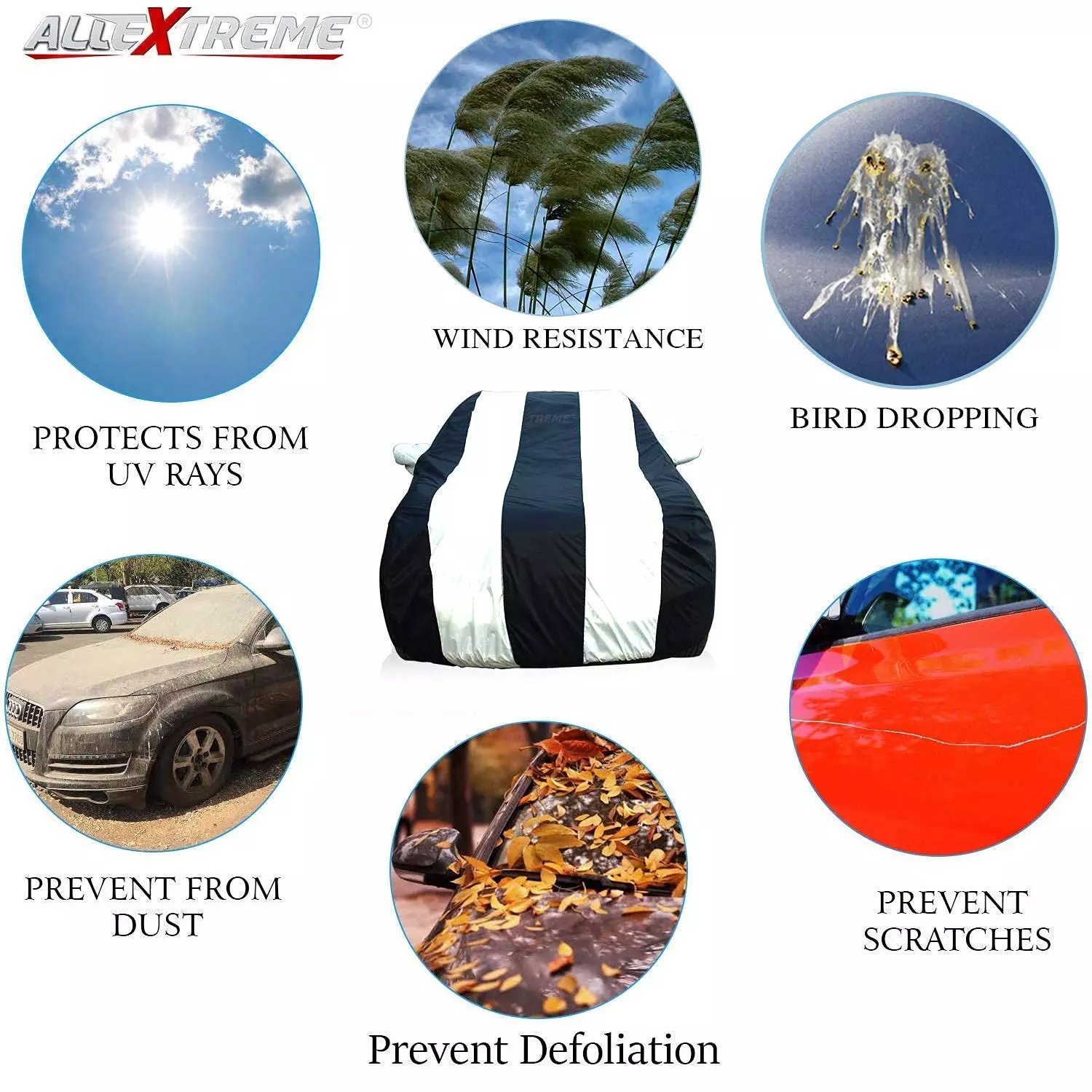 Best allextreme-mbg5005-car-body-cover-compatible-with-maruti-suzuki-brezza-custom-fit-dustproof-uv-heat-resistant-indoor-outdoor-body-protection-navy-blue-white-with-mirror Allextreme MBG5005 Car Cover Compatible with Maruti Suzuki Brezza Custom Fit  UV Heat Resistant