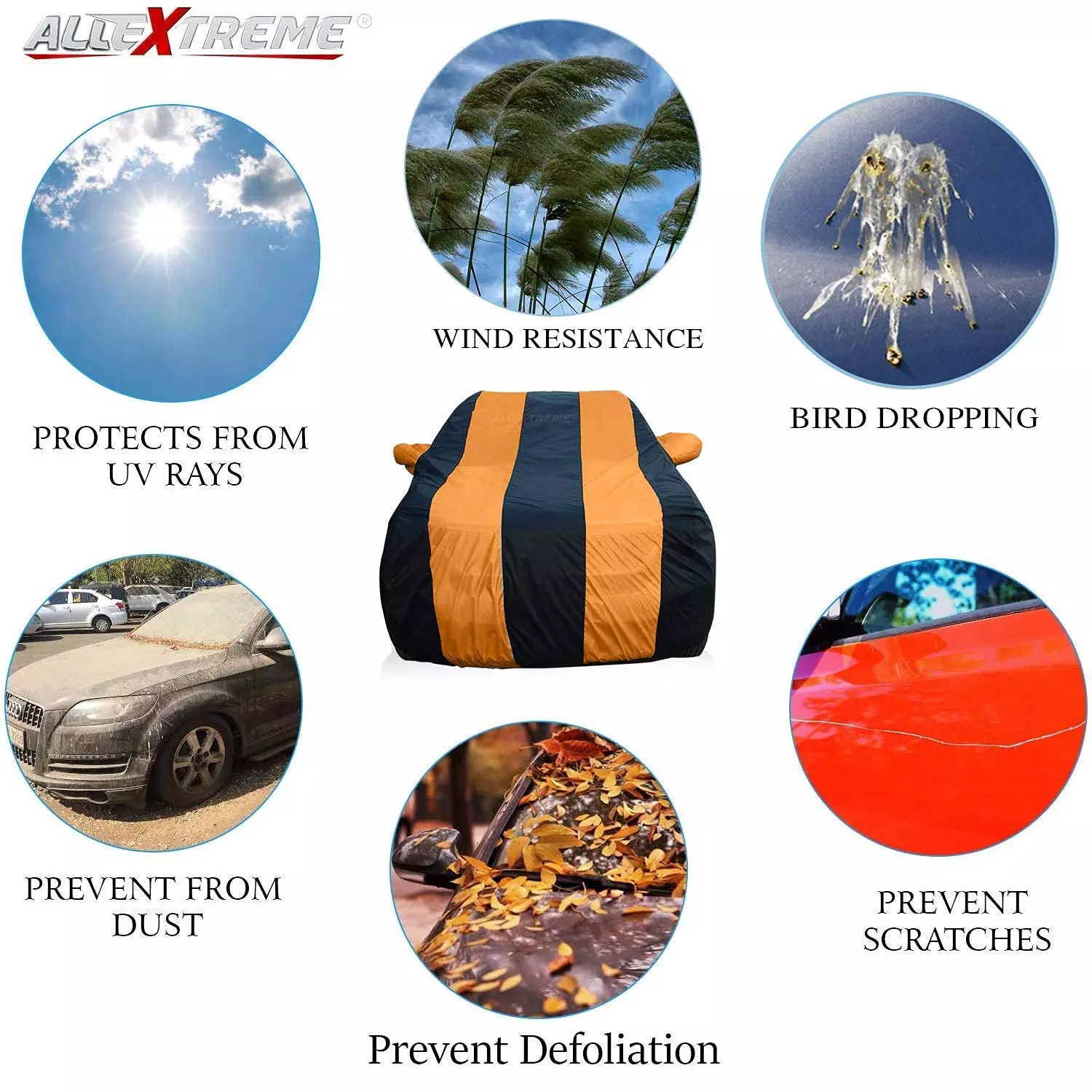 Best allextreme-hv7011-car-body-cover-compatible-with-hyundai-venue-custom-fit-dustproof-uv-heat-resistant-indoor-outdoor-body-protection-navy-blue-orange Allextreme HV7011 Car Cover Compatible with Venue Custom Fit UV Heat Resistant