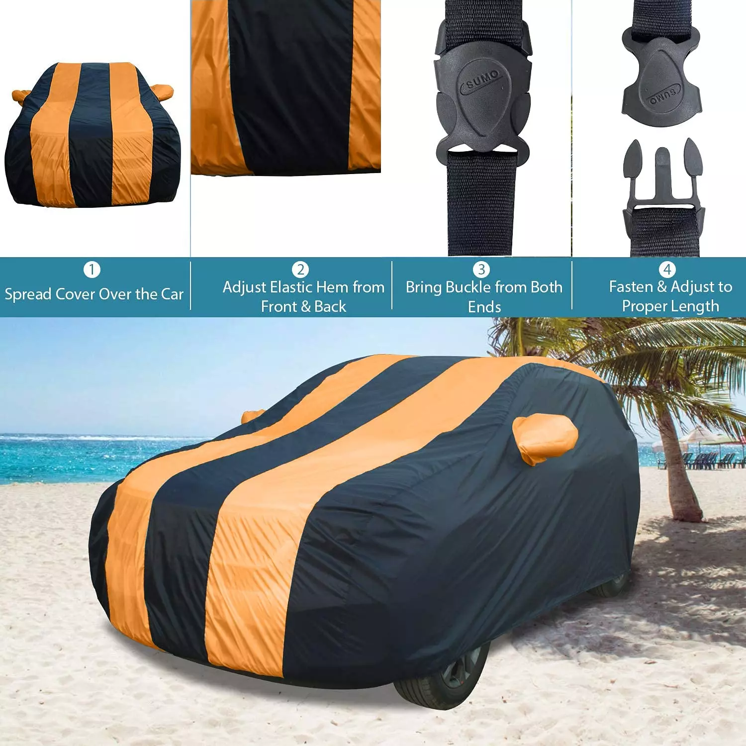 Shop allextreme-hv7011-car-body-cover-compatible-with-hyundai-venue-custom-fit-dustproof-uv-heat-resistant-indoor-outdoor-body-protection-navy-blue-orange Allextreme HV7011 Car Cover Compatible with Venue Custom Fit UV Heat Resistant