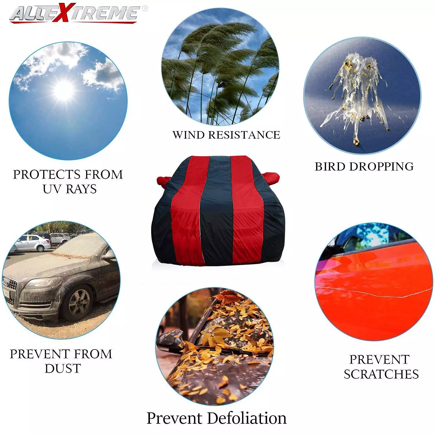 Shop allextreme-vp5004-car-body-cover-compatible-with-volkswagen-polo-custom-fit-dustproof-uv-heat-resistant-indoor-outdoor-body-protection-navy-blue-red-with-mirror Allextreme VP5004 Car Cover Compatible with Volkswagen Polo Custom Fit  UV Heat Resistant
