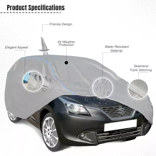 Shop allextreme-waterproof-car-body-cover-3-layers-uv-rain-protection-triple-stitched-bottom-elastic-with-mirror-pockets-tiebond-grey-color-for-tata-punch-pu9001 AllExtreme Waterproof Car Body Cover 3 Layers UV & Rain Protection Triple Stitched Bottom Elastic with Mirror Pockets Tiebond Grey Color For Tata Punch, PU9001