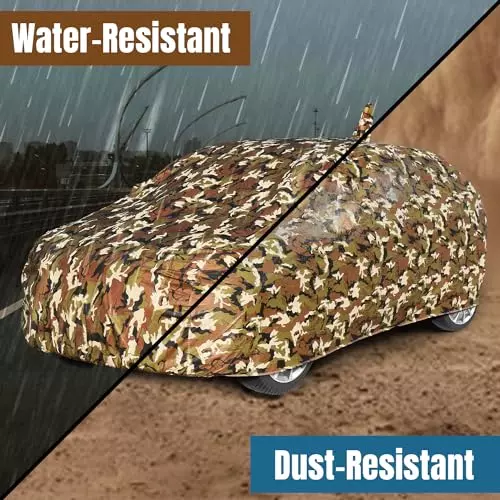 Best allextreme-waterproof-car-body-cover-3-layers-uv-rain-protection-triple-stitched-bottom-elastic-with-mirror-pockets-military-color-camouflage-design-for-tata-altroz-tau5055 AllExtreme Waterproof Car Body Cover 3 Layers UV & Rain Protection Triple Stitched Bottom Elastic with Mirror Pockets Military Color Camouflage Design For Tata Altroz, TAU5055