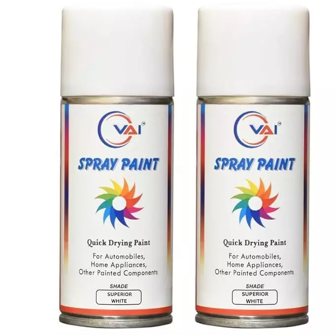 Product vai-spray-paint-can-compatible-for-maruti-suzuki-superior-white--225ml-pack-of-2-pcs-for-maruti-cars-with-scratch-filler-putty-grey-200-gms-for-car-bike-with-1-putty-knife-and-320-grits VAI Spray Paint Can Superior White 225 ml for Maruti Cars with Scratch Filler Putty Grey 200 g, 1 Putty Abrasion Tool and 320 Grits Sandpaper