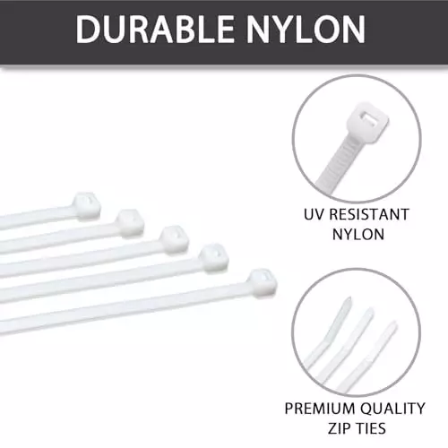 Product schofic-heavy-duty-cable-zip-ties-nylon-polyamide-white-48x368-mm-b07m6cc4hc-pack-of-300 SCHOFIC Heavy Duty Cable Zip Ties Nylon (Polyamide) White 4.8x368 mm, (Pack of 300)