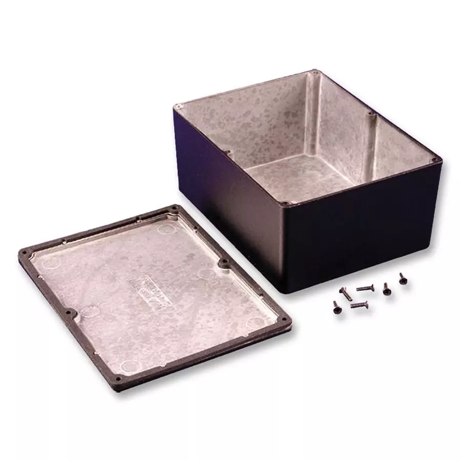 HAMMOND Metal Enclosures BOX, DIECAST, 56X91X115MM, 1550WCBK HAMMOND Metal Enclosures BOX, DIECAST, 56X91X115MM, 1550WCBK