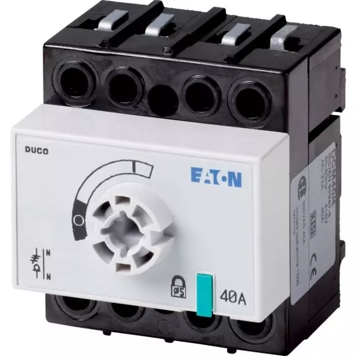 EATON Fuse Switch Disconnector, 4 Pole, 40A Max Current, 40A Fuse Current, 1314113 DCM-40/4-SK+FM EATON Fuse Switch Disconnector, 4 Pole, 40A Max Current, 40A Fuse Current, 1314113 DCM-40/4-SK+FM