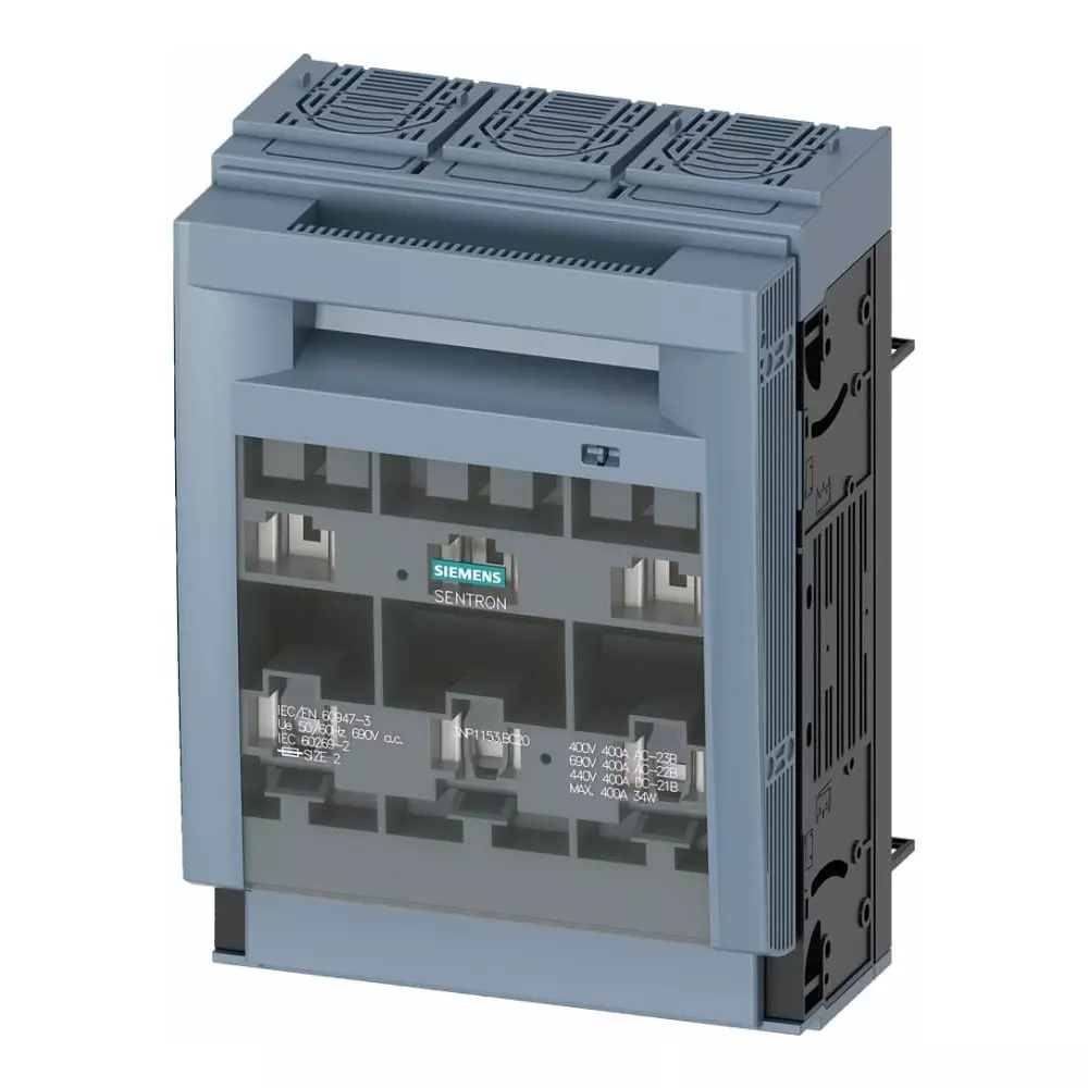 Siemens Fuse Switch Disconnector, 3 Pole, 400A Max Current, 3NP1153-1BC20 Siemens Fuse Switch Disconnector, 3 Pole, 400A Max Current, 3NP1153-1BC20