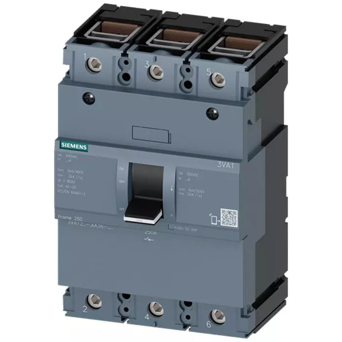 Siemens Switch Disconnector, 3 Pole, 250A Max Current, 250A Fuse Current, 3VA1225-1AA36-0AA0 Siemens Switch Disconnector, 3 Pole, 250A Max Current, 250A Fuse Current, 3VA1225-1AA36-0AA0