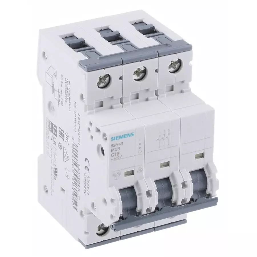 Best siemens-sentron-5sy4-mcb-3p-16a-curve-c-400v-ac-10-ka-breaking-capacity-5sy4316-7 Siemens Sentron 5SY4 MCB, 3P, 16A Curve C, 400V AC, 10 kA Breaking Capacity, 5SY4316-7