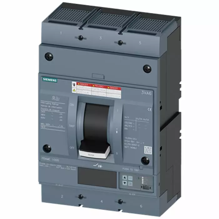 Siemens SENTRON MCCB 3P 600A, Breaking Capacity 35 kA, Fixed Mount, 3VA6560-5JT36-2AA0 Siemens SENTRON MCCB 3P 600A, Breaking Capacity 35 kA, Fixed Mount, 3VA6560-5JT36-2AA0