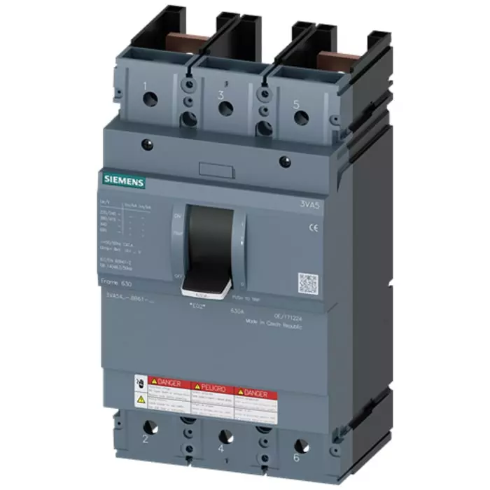 Siemens SENTRON MCCB Molded Case Circuit Breaker 2P 600A, Breaking Capacity 100 kA, Fixed Mount, 3VA5460-1BB61-0AA0 Siemens SENTRON MCCB Molded Case Circuit Breaker 2P 600A, Breaking Capacity 100 kA, Fixed Mount, 3VA5460-1BB61-0AA0