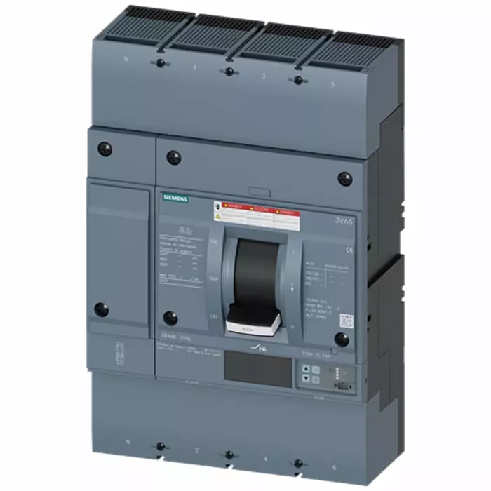 Siemens SENTRON MCCB Molded Case Circuit Breaker 4P 800A, Breaking Capacity 100 kA, Fixed Mount, 3VA6580-7JT46-2AA0 Siemens SENTRON MCCB Molded Case Circuit Breaker 4P 800A, Breaking Capacity 100 kA, Fixed Mount, 3VA6580-7JT46-2AA0