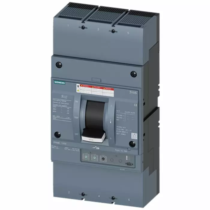 Siemens SENTRON MCCB Molded Case Circuit Breaker 3P 800A, Breaking Capacity 65 kA, Fixed Mount, 3VA6580-6HL36-0AA0 Siemens SENTRON MCCB Molded Case Circuit Breaker 3P 800A, Breaking Capacity 65 kA, Fixed Mount, 3VA6580-6HL36-0AA0