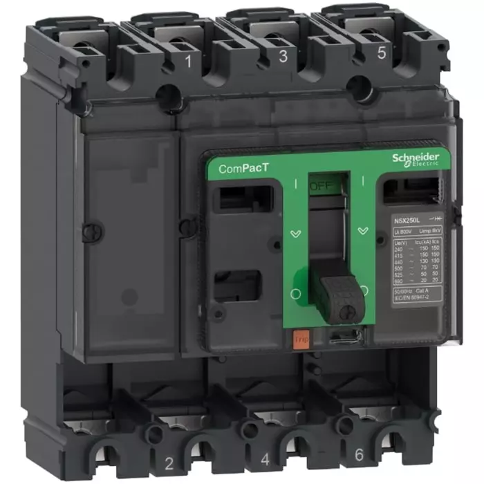 Schneider Electric NSX Fixed Mount 4 Pole 250 A Compact Range MCCB, C25N4 Schneider Electric NSX Fixed Mount 4 Pole 250 A Compact Range MCCB, C25N4