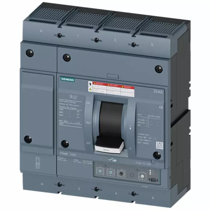 Siemens SENTRON MCCB 4P 600A, Breaking Capacity 35 kA, Fixed Mount, 3VA6560-5HL46-0AA0 Siemens SENTRON MCCB 4P 600A, Breaking Capacity 35 kA, Fixed Mount, 3VA6560-5HL46-0AA0