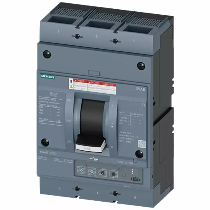 Siemens SENTRON MCCB Molded Case Circuit Breaker 3P 800A, Breaking Capacity 65 kA, Fixed Mount, 3VA6580-6HN32-0AA0 Siemens SENTRON MCCB Molded Case Circuit Breaker 3P 800A, Breaking Capacity 65 kA, Fixed Mount, 3VA6580-6HN32-0AA0