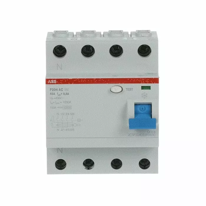 ABB F200 RCCB, 63A, 4 Pole, 230/400 V AC, 2CSF204023R3630 ABB F200 RCCB, 63A, 4 Pole, 230/400 V AC, 2CSF204023R3630