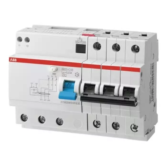 ABB RCBO, 25A Current Rating, 3P Poles, Type C, 2CSR273101R1254 ABB RCBO, 25A Current Rating, 3P Poles, Type C, 2CSR273101R1254