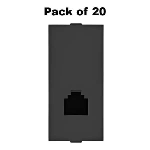 Buy k9-telephone-jack-rj11-6p4c-1-module-black-9041-pack-of-20 K9 Telephone Jack RJ11 (6P4C) 1 Module Grey, 9041 (Pack of 20)