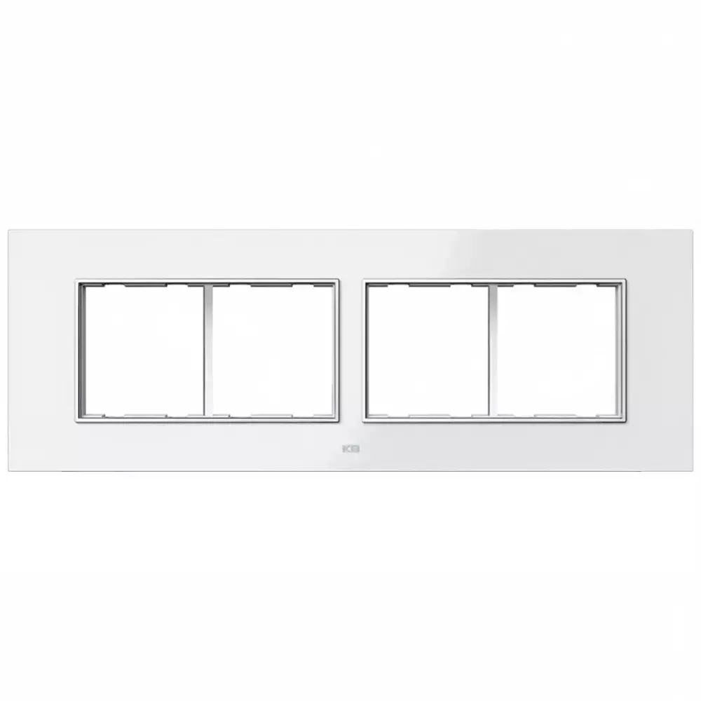 K9 Euro Cover Plate With Base Frame Silver Border Prism 8 Module (Horizontal) White, 9526 (Pack of 10) K9 Euro Cover Plate With Base Frame Silver Border Prism 8 Module (Horizontal) White, 9526 (Pack of 10)