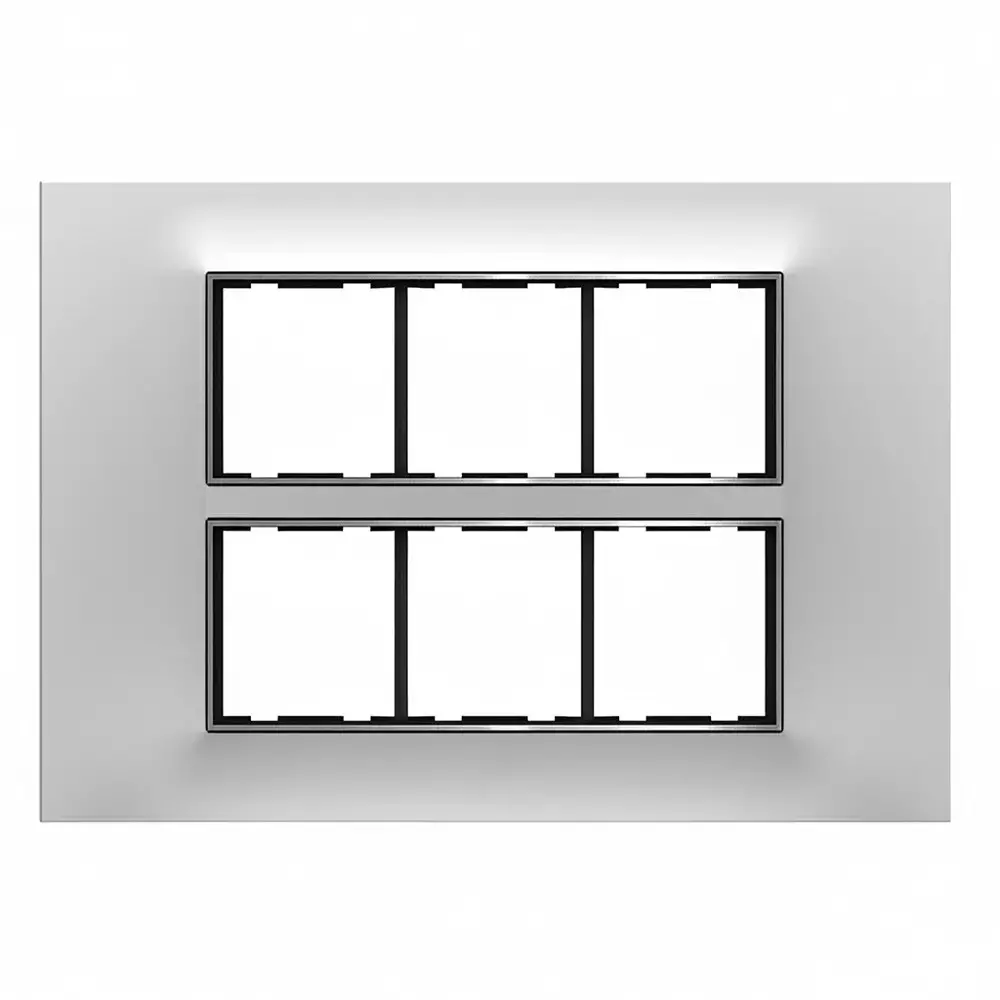 K9 Euro Cover Plate With Base Frame Chromeline 12 Module White, 9177 (Pack of 5) K9 Euro Cover Plate With Base Frame Chromeline 12 Module White, 9177 (Pack of 5)