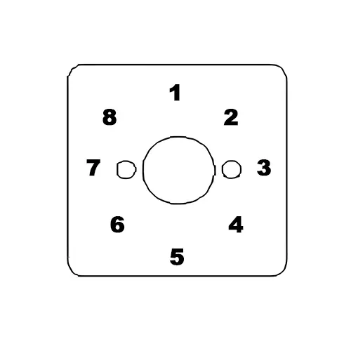 Buy kaycee-dc-rotary-cam-switch-8-way-no-off-45-6-amp-2-pole-8td24hgb Kaycee DC Rotary Cam Switch 8 Way No-Off 45° 6 Amp 2 Pole, 8TD24HGB