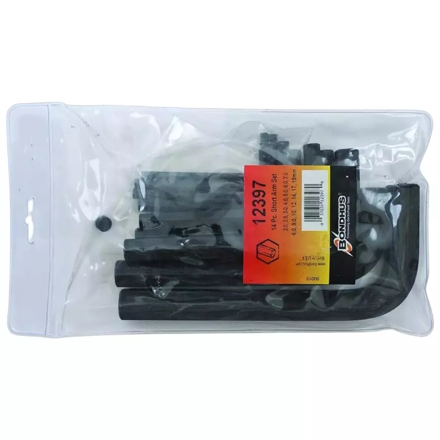 Buy bondhus-proguard-allen-hex-key-in-pouch-short-type-protanium-steel-2-to-19-mm-size-12397-set-of-14 Bondhus ProGuard Allen Hex Key in Pouch Short Type Protanium Steel 2 to 19 mm Size, 12397 (Set of 14)