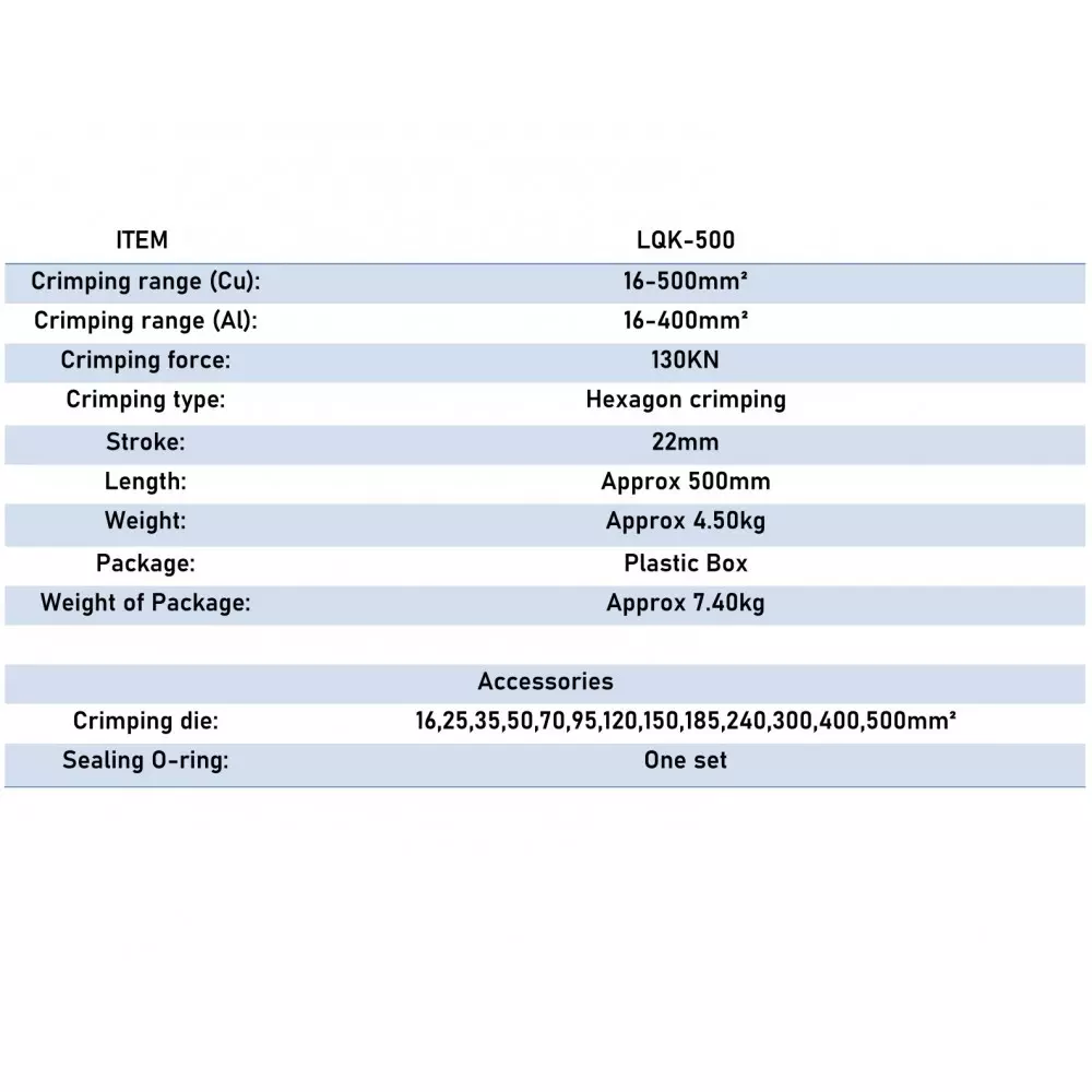 Best leyden-hydraulic-crimping-tool-16-500mm-range-for-copper-and-aluminium-lugs-lqk-500 Leyden Hydraulic Crimping Tool 16-500mm² Range for Copper and Aluminium Lugs, LQK-500