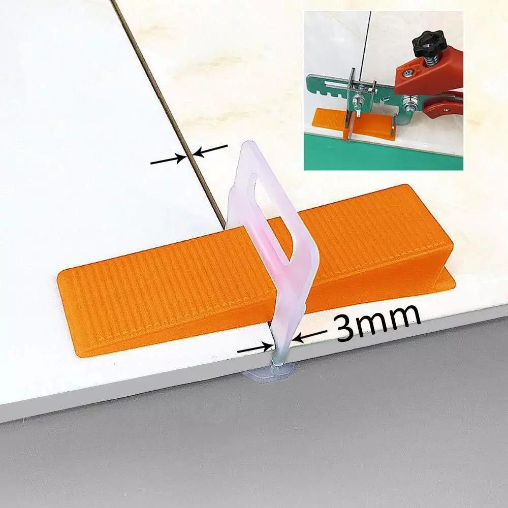 Shop ollset-tiles-leveling-clips-40-mm-4-cm-length-plastic-2-mm-thickness-white-pack-of-100 OLLSET Tiles Leveling Clips 40 mm (4 cm) Length Plastic 2 mm Thickness White (Pack of 100)